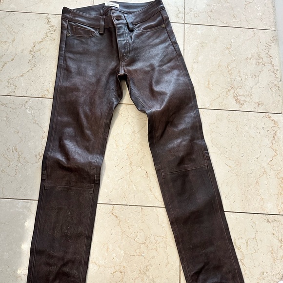 Zadig & Voltaire Brown Leather Pants - Picture 1 of 4